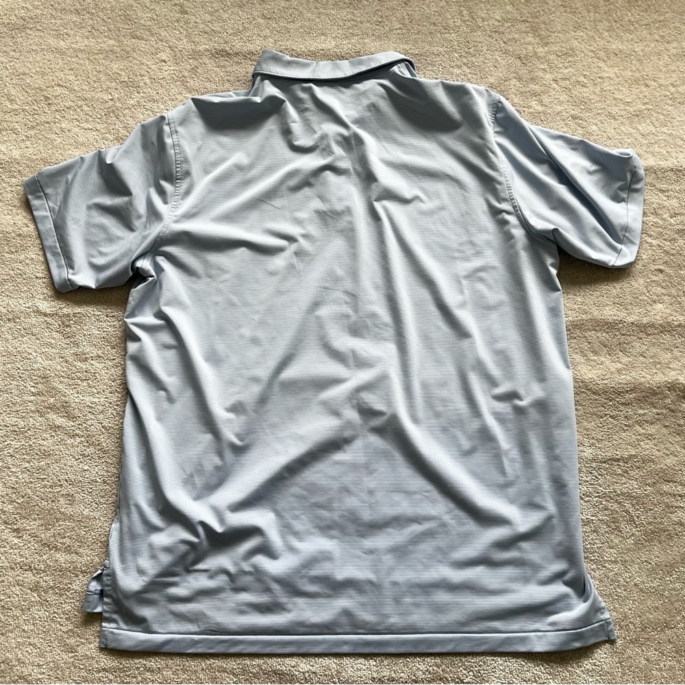 PETER MILLAR SUMMER COMFORT BLUE/WHITE QUARTER ZIP SHORT SLEEVE SHIRT - Picture 2 of 8